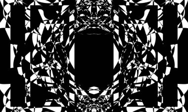 Operasyon sanatı tarzında çarpıtma içeren siyah büyüleyici desen