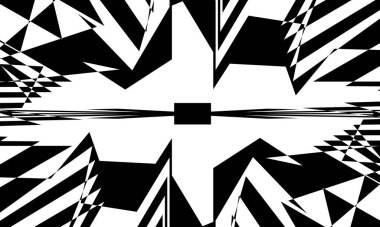 Gelecekteki çarpık desenler beyaz arka planda optik bir illüzyon yaratıyor.