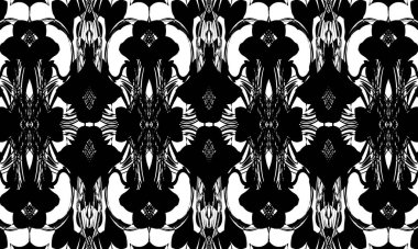 beyaz arkaplanda siyah soyut desen