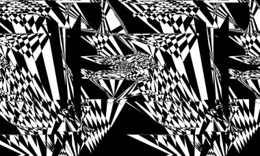 Beyaz arkaplanda operasyon sanatında fütürist siyah desenler