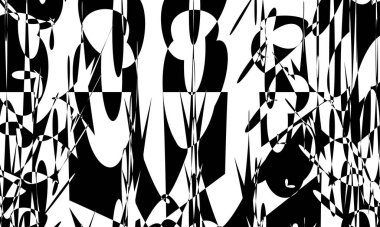 beyaz arkaplanda siyah soyut desen