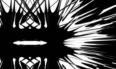 Esrarengiz ve gizemli desenler. Operasyon sanatı tarzında. Siyah beyaz üzerine.