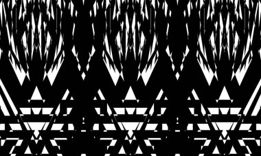 Beyaz arka planda siyah mistik desen şık ve gizemli.