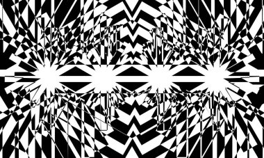 Operasyon sanatının yaratıcı konseptinde fütüristik desenler bozulmuş.