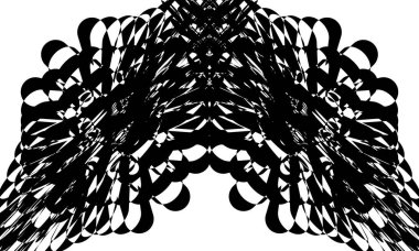 Beyaz arkaplandaki mistik siyah desenler fütüristik ve orijinal