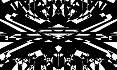 Esrarengiz ve gizemli bir operasyon tarzında beyaz arka planda siyah desenler.