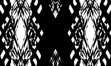 Deforme olmuş siyah desen beyaz arka planda optik bir illüzyon yaratır.