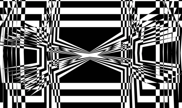 白色背景下的未来主义黑色图案迷人的光学错觉 — 图库矢量图片