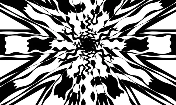 Motif Dynamique Noir Avec Effet Curling Sur Fond Blanc — Image vectorielle