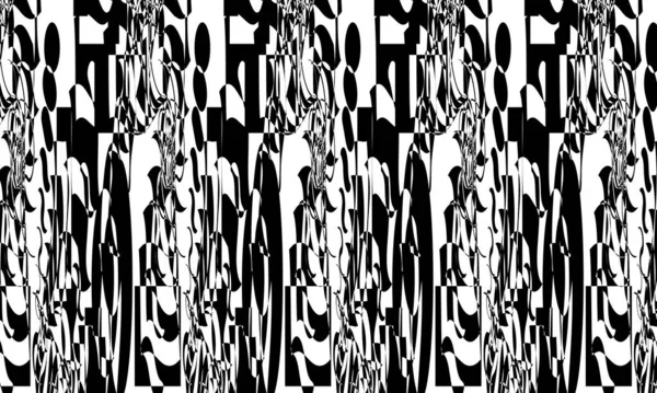 Black Mystical Pattern Art Style Modern Pattern Original Monochrome Wallpaper — Stock Vector