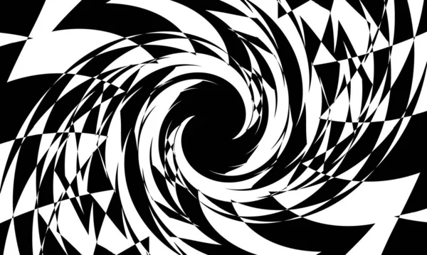 Μαύρο Και Μυστηριώδες Μοτίβο Οπτικής Ψευδαίσθησης Λευκό Φόντο — Διανυσματικό Αρχείο