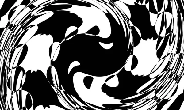 Futuristisches Schwarzes Muster Art Stil Mit Optischer Täuschung Auf Weißem — Stockvektor