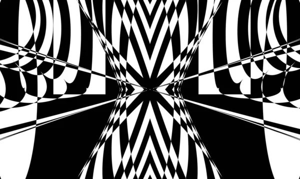 Fondo Abstracto Blanco Negro Fantástica Ilusión Óptica — Archivo Imágenes Vectoriales