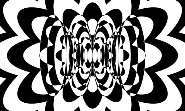 Черные Искажённые Линии Создают Оптическую Иллюзию Неровных Обоев Поверхности Дизайна — стоковый вектор