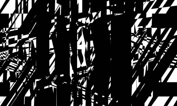 原始纹理与波浪形线条黑色图案在Op Art风格 — 图库矢量图片