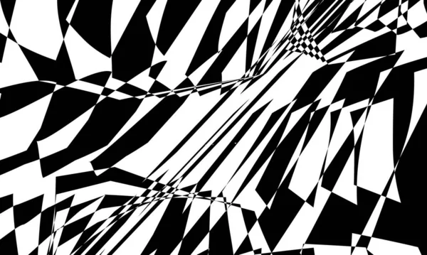 Schwarze Muster Art Stil Futuristische Optische Täuschung — Stockvektor
