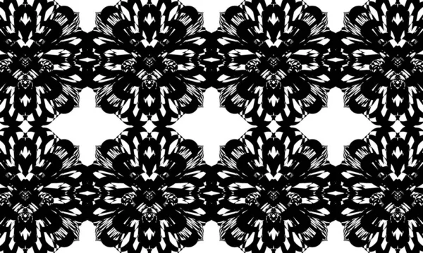 Monochroom Mysterieus Behang Met Zwart Patroon Art Stijl — Stockvector