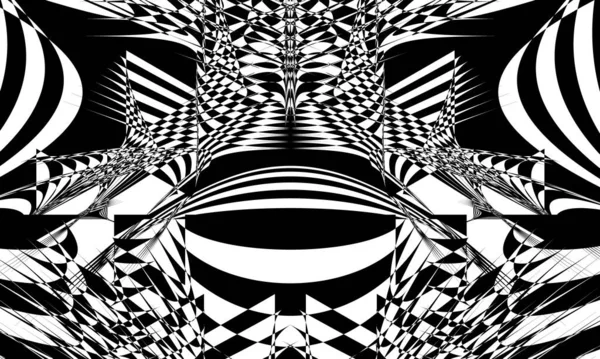 Fond Monochrome Dans Style Art Fascinant Illusion Optique — Image vectorielle