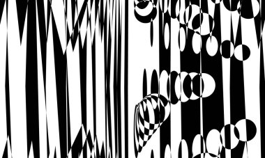 Beyaz arka plandaki siyah desen büyüleyici optik illüzyon