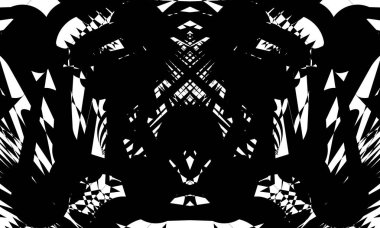 Esrarengiz ve gizemli desenler. Operasyon sanatı tarzında. Siyah beyaz üzerine.