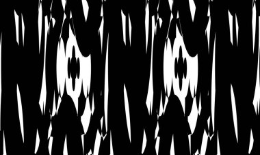 Operasyon sanatında beyaz arka plandaki siyah desen gizemli ve büyüleyicidir.