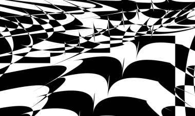 Operasyon sanatında çarpık monokrom duvar kağıdı ilginç model modern tasarım konsepti