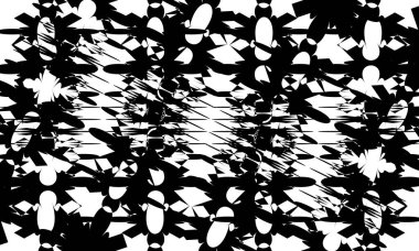 Beyaz arka planda operasyon sanatında gizemli ve gizemli siyah desenler.