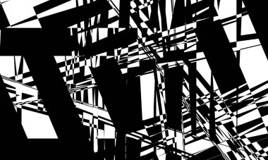 Operasyon sanatının yaratıcı konseptinde fütüristik desenler bozulmuş.