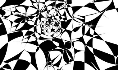 Beyaz üzerinde dalgalanma ve benzersiz siyah desenler