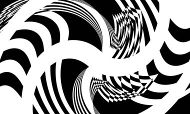 Beyaz arka planda operasyon sanatında uzaylı ve gizemli siyah desenler