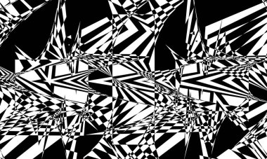 Çarpıtılmış siyah op-art modeli modern tasarım