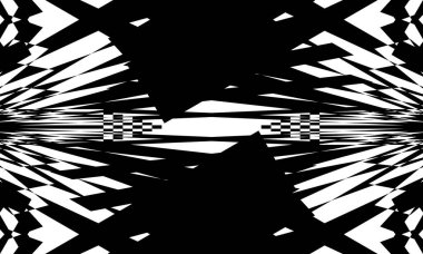 Operasyon sanatı stili monokrom duvar kağıdında modern tasarım için beyaz arkaplanda dinamik siyah desenler