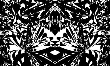 Beyaz arkaplanda operasyon sanatında fütürist siyah desen