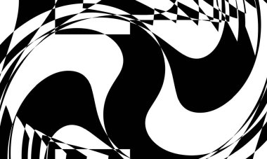 Beyaz arka plan modern tasarım üzerinde operasyon sanatı tarzında gizemli siyah desen