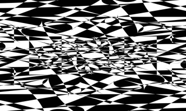 Beyaz arka planda operasyon sanatında uzaylı ve gizemli siyah desenler