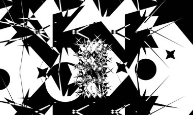 beyaz arkaplanda siyah soyut desen