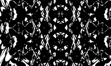 Beyaz arka plandaki siyah mistik desen orijinal ve gizemli.