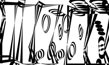 Beyaz arka planda optik illüzyonla operasyon sanatında mistik siyah desen