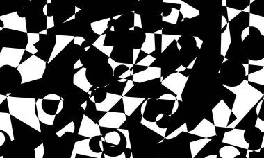 Optik illüzyonlu şablon op sanatı. Orijinal monokrom duvar kağıdı.