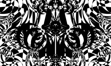 Siyah desenli çarpıtma tasarım için bir optik yanılsama orjinal duvar kağıdı yaratır