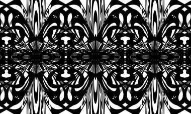 Deforme olmuş siyah desen beyaz arka planda optik bir illüzyon yaratır.