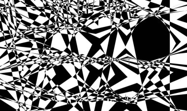 Modern tasarım için optik sanat tarzında hipnotik siyah desen tek renkli duvar kağıdı