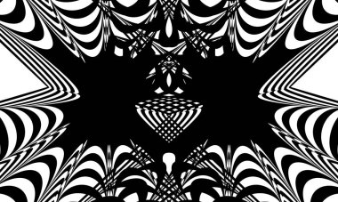 Beyaz arka planda siyah desenler yaratıcı optik illüzyon