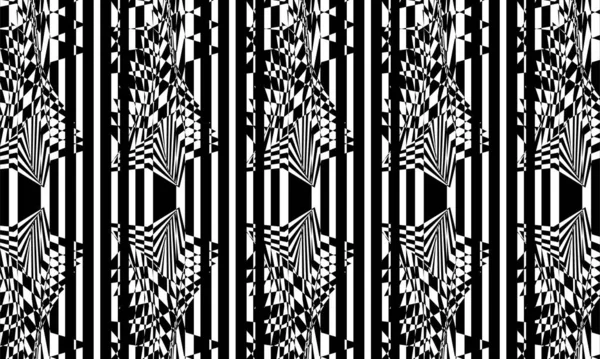 Schwarz Weiße Tapete Mit Optischer Täuschung Modernes Design — Stockvektor