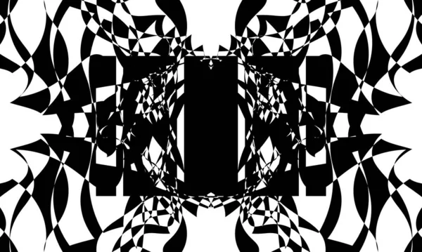 Různé Černé Vzory Vytváří Optickou Iluzi Bílém Pozadí — Stockový vektor