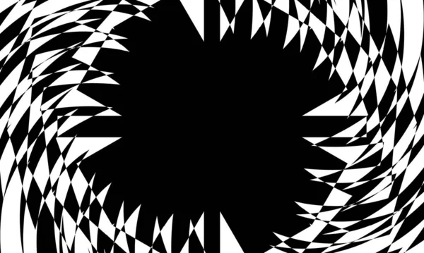 Motif Noir Dans Style Art Hypnotisant Illusion Optique — Image vectorielle