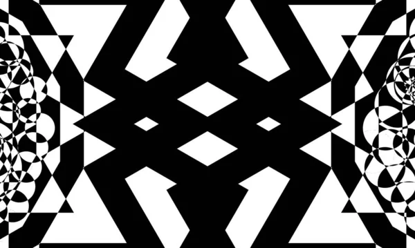 Patrón Negro Místico Con Ilusión Óptica Dinámica Mística — Archivo Imágenes Vectoriales
