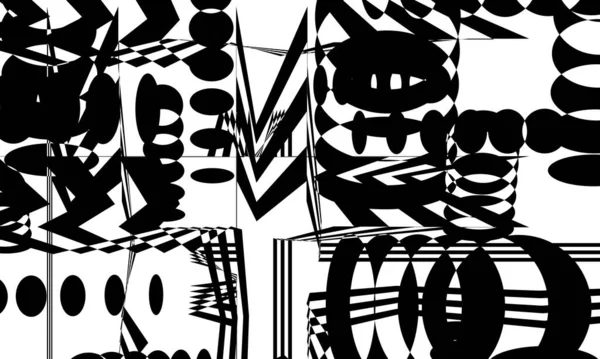 Motifs Noirs Dans Style Art Sur Fond Blanc — Image vectorielle