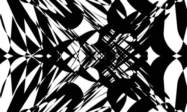 白い背景に光の錯覚を持つOpアートスタイルの神秘的な黒のパターン — ストックベクタ
