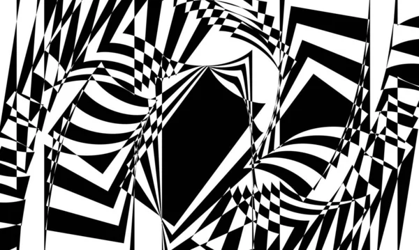 Preto Distorcido Padrão Estilo Arte Fundo Branco — Vetor de Stock